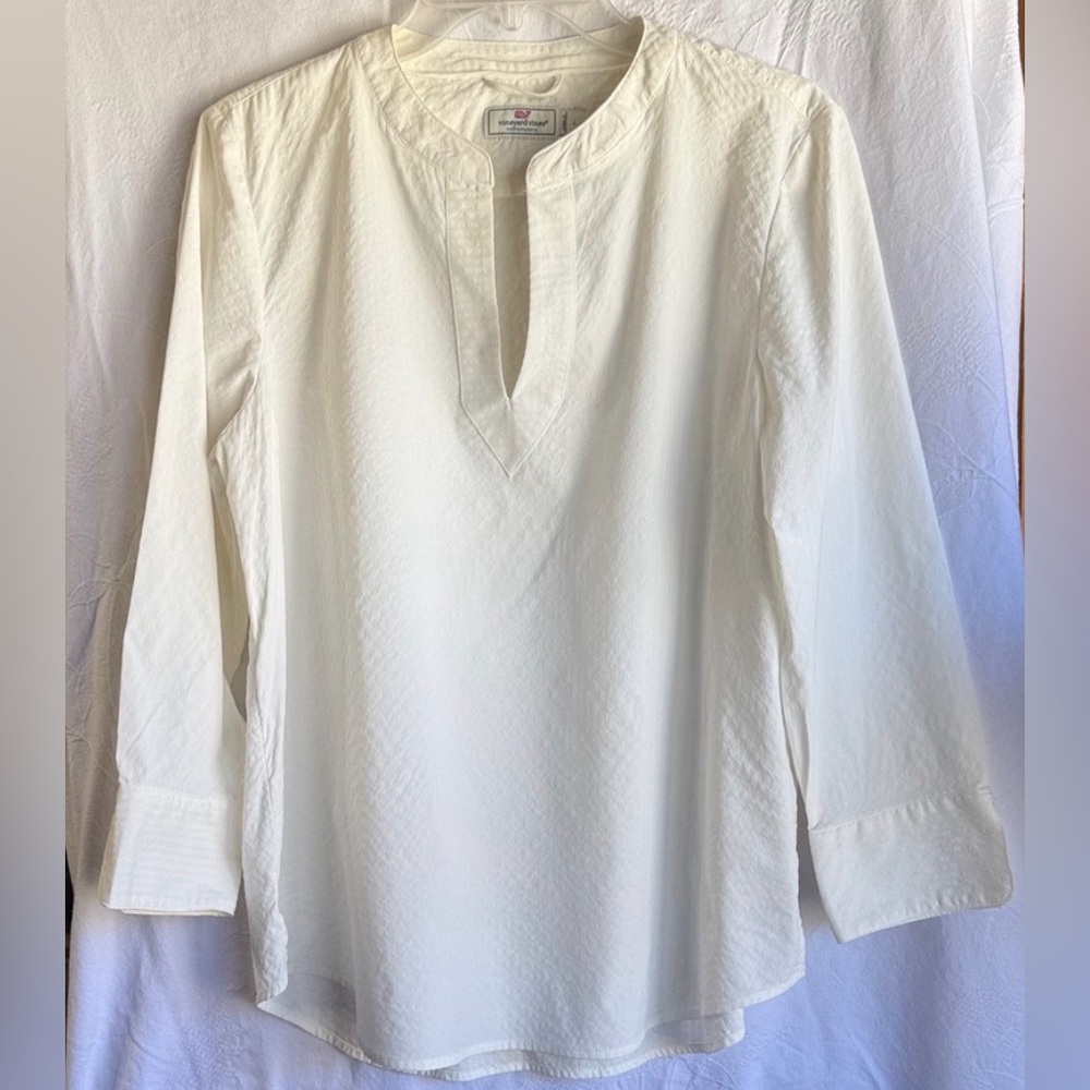 Vineyard vines Women Long sleeve off white performance Shirt Large